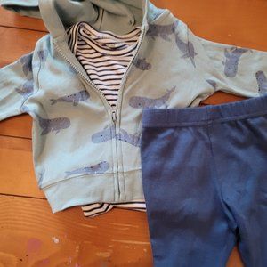 one time used Infant jacket and pant set for 0-3 months.